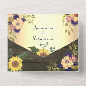 ウッド素朴フローラ結婚ズ オールインワン招待状 (裏面)