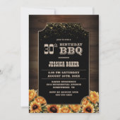 ウッド素朴フローラ30th誕生日BBQ 招待状 (正面)