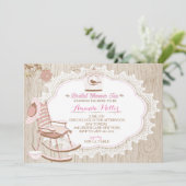 ウッド素朴ブライダルティーパーティの招待状 招待状 (スタンド正面)
