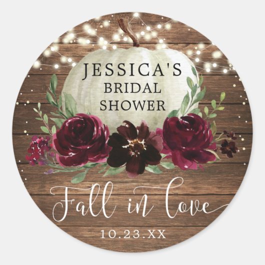 ウッド素朴ブルゴーニュのカボチャありがとう ラウンドシール (正面)