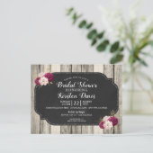 ウッド素朴ブルゴーニュフローラブライダルシャワー ポストカード (スタンド正面)