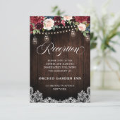 ウッド素朴ブルゴーニュフローラメイスンジャー披露宴 エンクロージャーカード (スタンド正面)