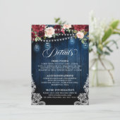 ウッド素朴ブルゴーニュフローラメイスンジャー結婚ズ エンクロージャーカード (スタンド正面)