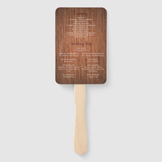 ウッド素朴ブルゴーニュフローラメイスンジャー結婚ズ ハンドファン (裏面)