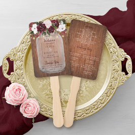 ウッド素朴ブルゴーニュフローラメイスンジャー結婚ズ ハンドファン