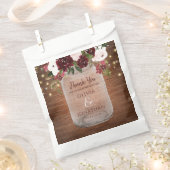 ウッド素朴ブルゴーニュフローラメイスンジャー結婚ズ フェイバーバッグ (クリップ留めされた状態)