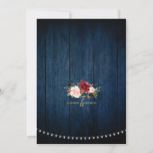 ウッド素朴ブルゴーニュフローラメイスンジャー結婚ズ 招待状 (裏面)