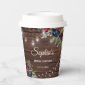 ウッド素朴ブルゴーニュフローラライトブライダル 紙コップ (裏面)