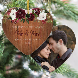 ウッド素朴ブルゴーニュフローラ新着写真 セラミックオーナメント