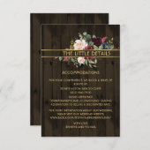 ウッド素朴ブルゴーニュ海軍金ゴールドブーケ詳細 エンクロージャーカード (正面/裏面)