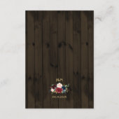 ウッド素朴ブルゴーニュ海軍金ゴールドブーケ詳細 エンクロージャーカード (裏面)