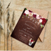 ウッド素朴ブルゴーニュ赤面ピンクローズバジェットジャー チラシ