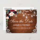 ウッド素朴ブルゴーニュ青フローラ保存日 案内ポストカード (正面/裏面)