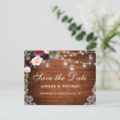 ウッド素朴ブルゴーニュ青フローラ保存日 案内ポストカード (スタンド正面)