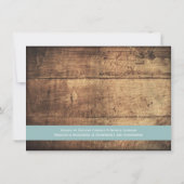 ウッド素朴ブルーブライダルシャワー招待状 招待状 (裏面)