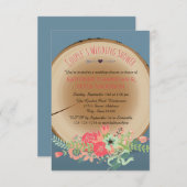 ウッド素朴ブーケ – 3x5ウェディングシャワー招待状 招待状 (正面/裏面)