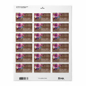 ウッド素朴プラムブルーフローラ差出人住所ラベル ラベル (フルシート)