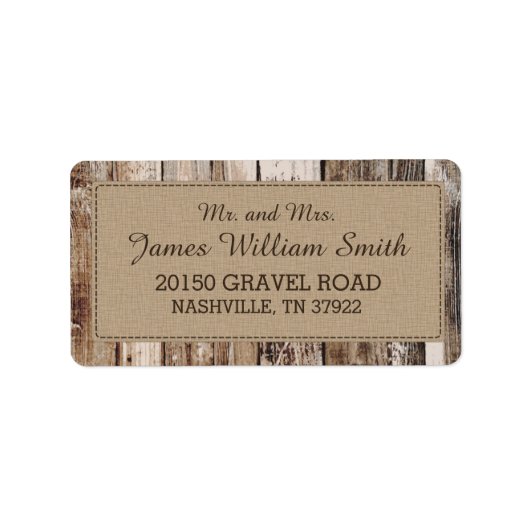 ウッド素朴プランクス西結婚国札 ラベル (正面)