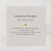 ウッド素朴プリントひまわり スクエア名刺 (裏面)