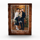 ウッド素朴プリントメリークリスマスフォトブロック フォトブロック (正面)