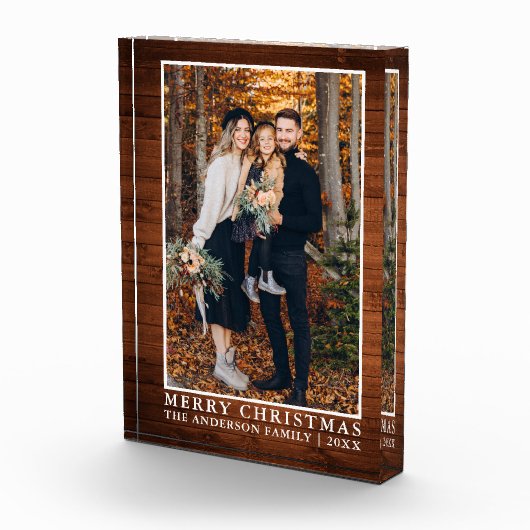 ウッド素朴プリントメリークリスマスフォトブロック フォトブロック (右)