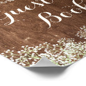 ウッド素朴ベビーの息の結婚ゲストブックサイン ポスター (角)