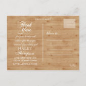 ウッド素朴ベビーサンキューフォトポストカード 案内ポストカード (裏面)