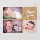 ウッド素朴ベビーサンキューフォトポストカード 案内ポストカード (正面)