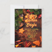 ウッド素朴ベーキングスピリッツ明るいクリスマスパーティー 招待状 (正面)