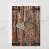 ウッド素朴ベージュバーラップホワイトフローラレース結婚ズ 招待状 (裏面)