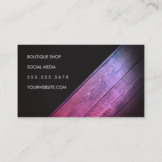 ウッド素朴ホットピンクエンベリーシメントビネット 名刺 (裏面)