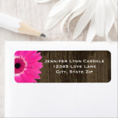 ウッド素朴ホットピンクガーベラデイジー住所 シール (インサイチュ)