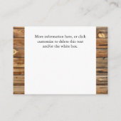 ウッド素朴ホテルアコモデーションエンクロージャカード エンクロージャーカード (裏面)