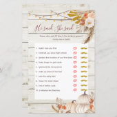 ウッド素朴ホワイトクリーム彼は彼女はゲームカードと言った (正面/裏面)