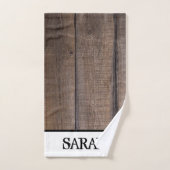 ウッド素朴ホワイトファームハウスバ動揺してン バスタオルセット (ハンドタオル)