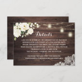 ウッド素朴ホワイトフローラレ結婚ースの詳細情報 招待状 (正面/裏面)