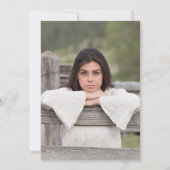 ウッド素朴ホワイトフローラ写真卒業パーティー 招待状 (裏面)