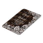 ウッド素朴ホワイトレースフローラ結婚式招待状 マグネット (左側)