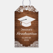 ウッド素朴ホワイトレース卒業おめでとう ギフトタグ (裏面)