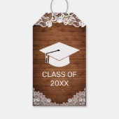 ウッド素朴ホワイトレース卒業おめでとう ギフトタグ (裏面)