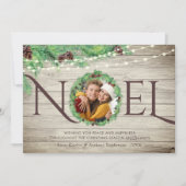 ウッド素朴ボタニカルパインリースNOEL 1写真 シーズンカード (正面)