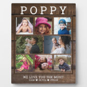 ウッド素朴ポピー私たちはあなたを愛する8フォトコラージュ フォトプラーク (正面)