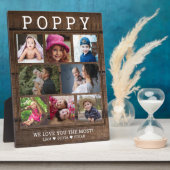 ウッド素朴ポピー私たちはあなたを愛する8フォトコラージュ フォトプラーク (側面)