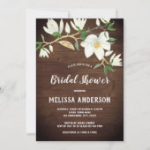 ウッド素朴マグノリアサザンブライダルシャワー 招待状 (正面)