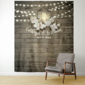 ウッド素朴マグノリアランタンストリングラ結婚イト タペストリー (インサイチュ)