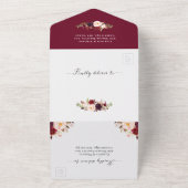 ウッド素朴マルサラフローラ結婚(ENVは不要) オールインワン招待状 (外側)