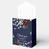 ウッド素朴マルサラ&ネイビーブルーの花 フェイバーボックス (オープン)