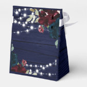 ウッド素朴マルサラ&ネイビーブルーの花 フェイバーボックス (裏面サイド)