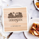 ウッド素朴ミスター・アンド・ミセス・ファーエレガントムハウス結婚ズ スタンダードカクテルナプキン