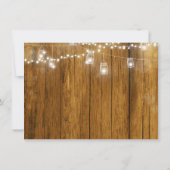 ウッド素朴メイスンジャーぶら下がったのライツリハーサル 招待状 (裏面)